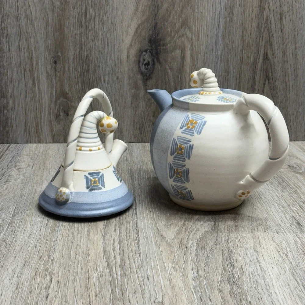 Irish Pottery Teapot Set Whimsical Cottage Core Made in Ireland by Suzanne May